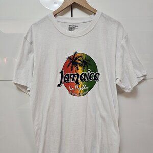 NWOT White JAMAICA " No Problem" Oversized 100% Cotton Tee